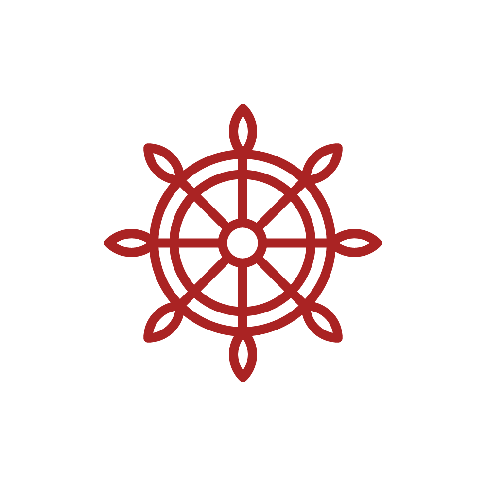 Vier Symbole für die Vier Edlen Wahrheiten