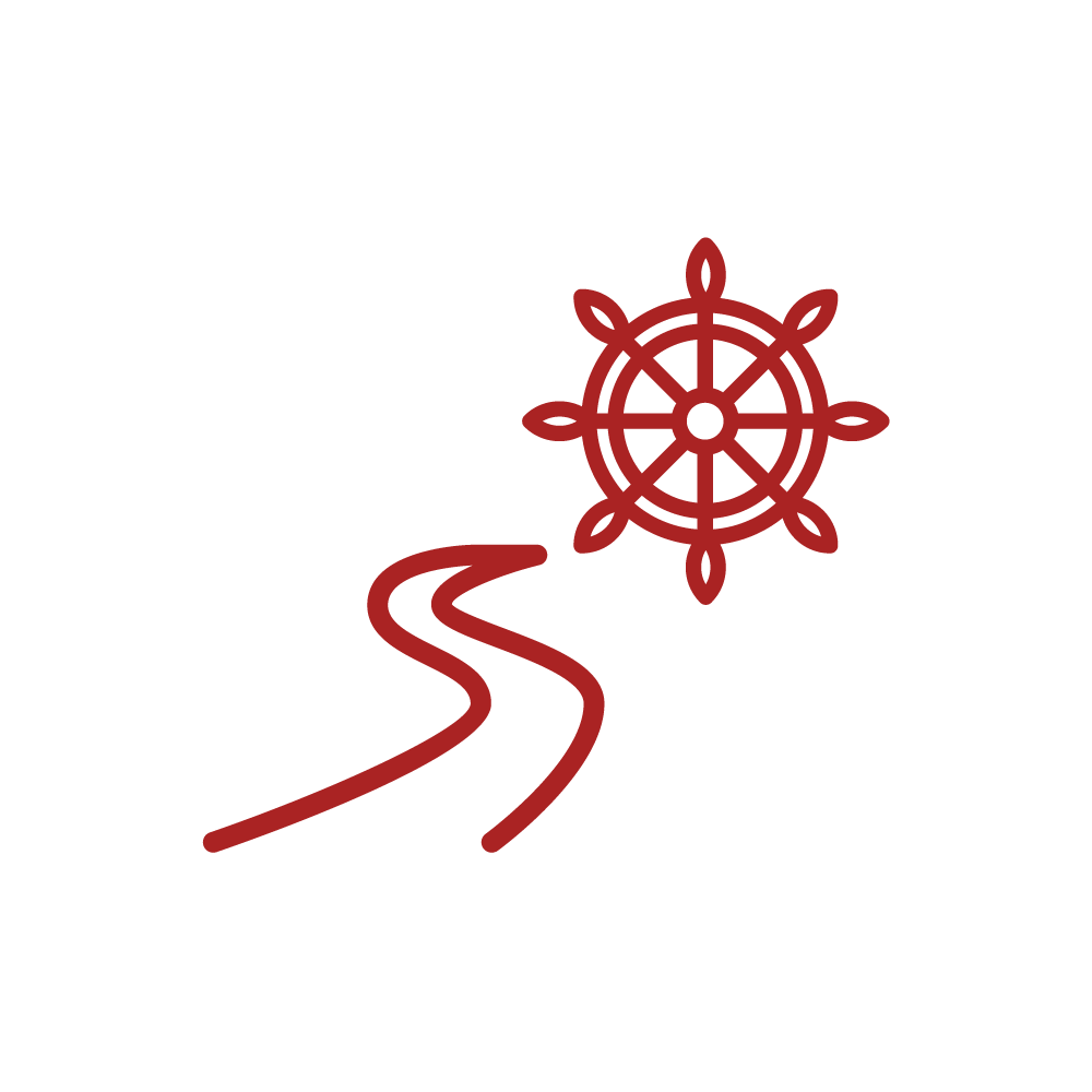 Vier Symbole für die Vier Edlen Wahrheiten