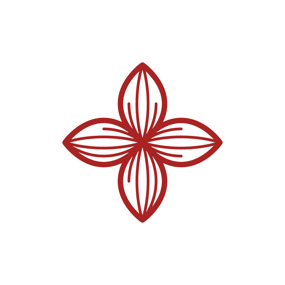 Vier Symbole für die Vier Edlen Wahrheiten